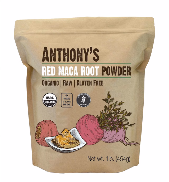 Anthony's Organic Red Maca Powder, 1 lb, Raw, Gluten Free, Non GMO, Non Gelatinized