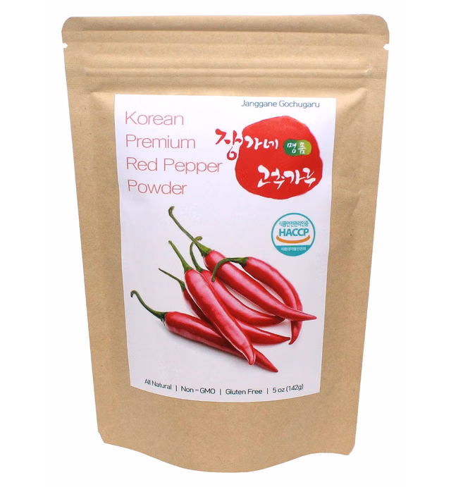 Premium Korean Dried Red Pepper Powder Gochugaru Kimchi Spicy Chili Flakes - Normal Grinding 142g (5oz)