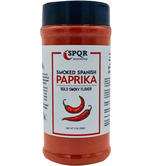 Smoked Paprika XL 7 Ounce Jar Gourmet Restaurant Grade Bold Smoky Spanish Paprika Flavor by SPQR Seasonings