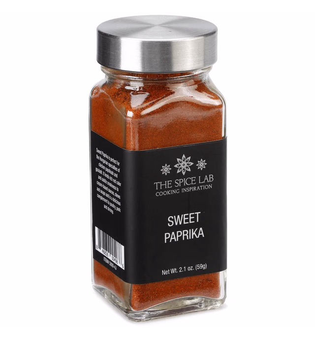 The Spice Lab Sweet Paprika Powder - High Color ASTA 120+ - 2.1 oz French Jar – Premium Gourmet Spanish Paprika Powder - Vegan All Natural Kosher Non GMO Gluten Free Spice – Rich in Antioxidants