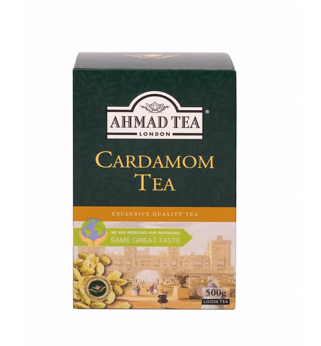 Ahmad Tea Black Tea, Cardamom Loose Leaf, 454g - Caffeinated and Sugar-Free
