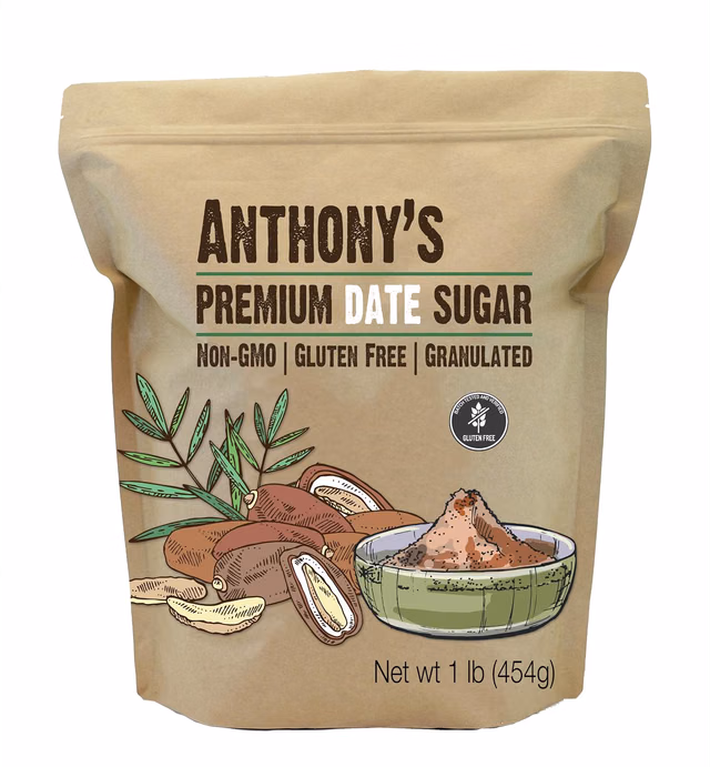 Anthony's Date Sugar, 1 lb, Gluten Free, Non GMO, Vegan, Granulated