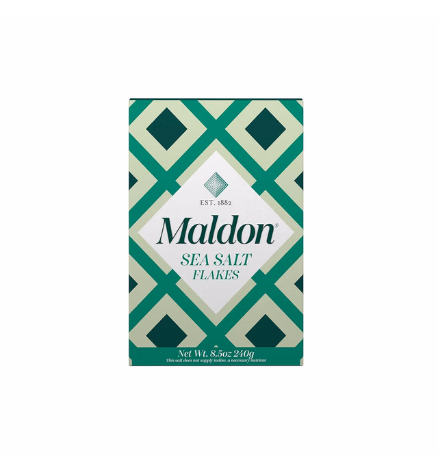 Maldon Salt, Sea Salt Flakes, 8.5 oz (240 g), Kosher, Natural, Handcrafted, Gourmet, Pyramid Crystals (Packaging May vary)