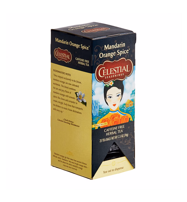 Celestial Seasonings Mandarin Orange Spice Herbal Tea Bags - 150/Case