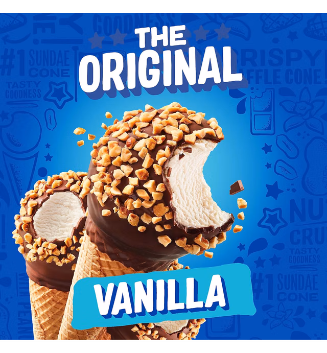 Drumstick Original Sundae Cones Frozen Dessert Count, vanilla, 36.8 Ounce