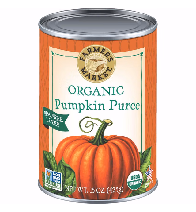 Farmer's Market Foods Canned Organic Pumpkin Puree, 15 Ounce (Pack of 12)