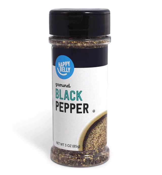 Amazon Brand - Happy Belly Coarse Ground Black Pepper, 3 Oz