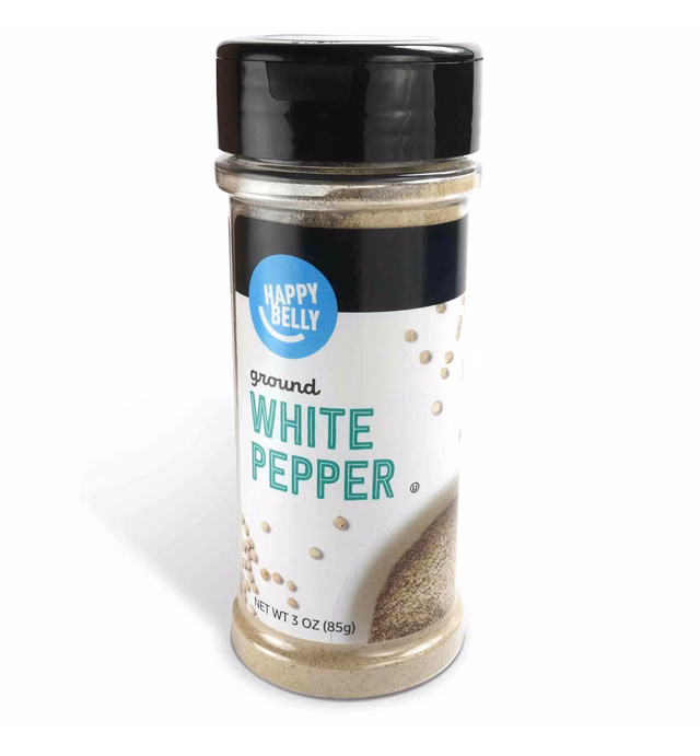 Amazon Brand - Happy Belly White Pepper Ground, 3 Oz