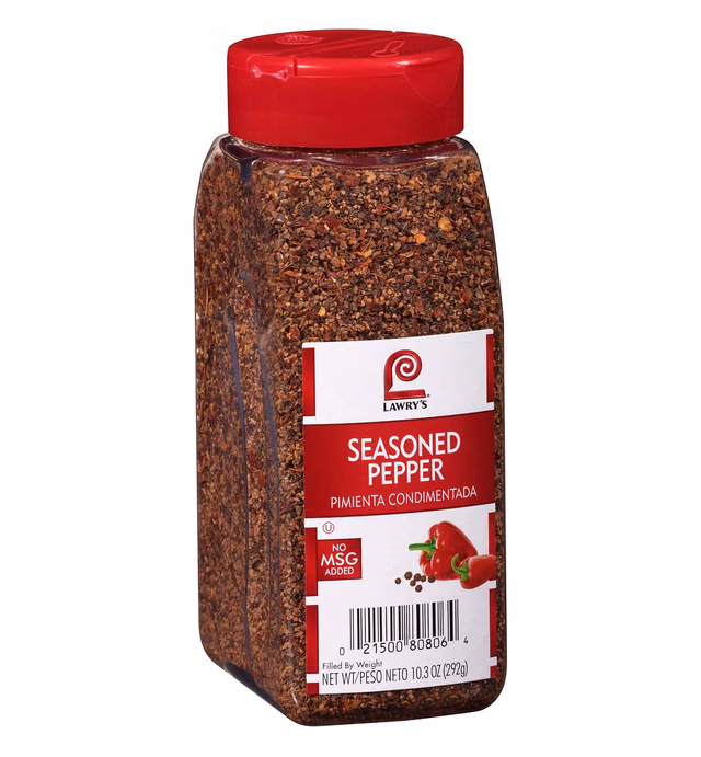 Lawry's Seasoned Pepper, 10.3 oz - One 10.3 Ounce Container of Seasoned All Pepper for a Well-Rounded Flavor of Black Pepper, Sweet Red Bell Peppers, and Spices
