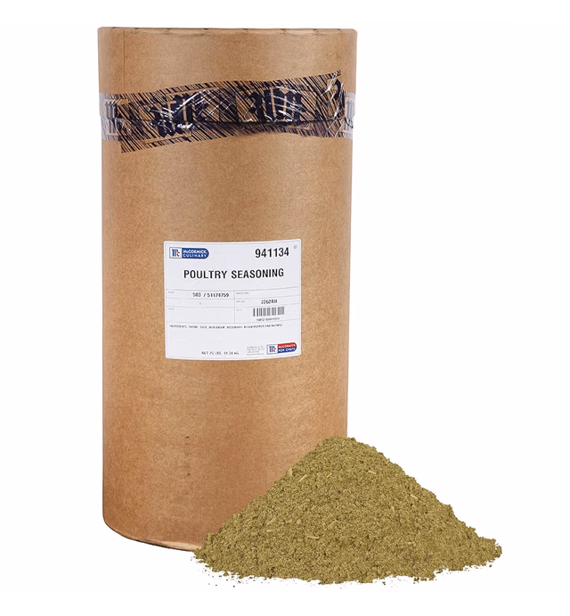 McCormick Culinary Poultry Seasoning, 25 lb - One 25 Pound Container of Poultry Seasoning Spice with No MSG for Chicken Turkey, Stuffing and Casserole Recipes