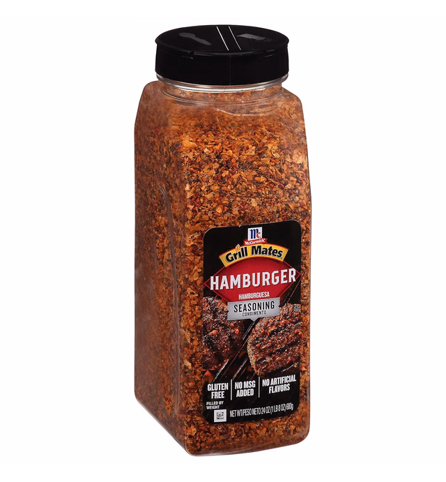 McCormick Grill Mates Hamburger Seasoning, 24 oz - One 24 Ounce Container of Hamburger Seasoning Mix with Bold Blend of Ground Peppers, Onion and Savory Garlic