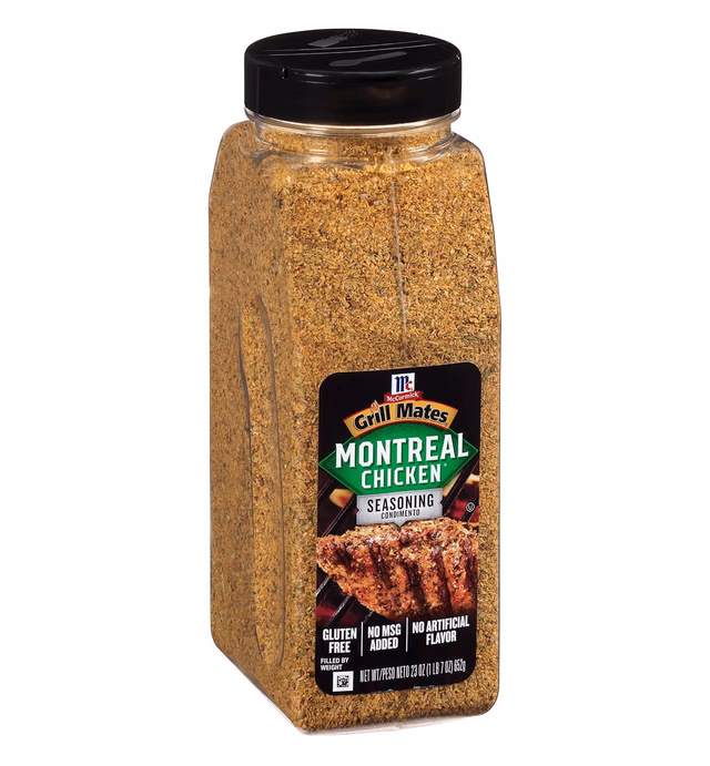 McCormick Grill Mates Montreal Chicken Seasoning, 23 oz - One 23 Ounce Container of Chicken Seasoning With Robust Blend of Garlic, Onion, Black and Red Pepper and Paprika for Meats and Seafood