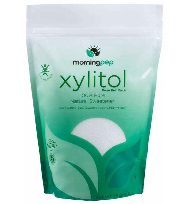Morning Pep Pure Birch Xylitol (Keto Diet Friendly) Sweetener with no aftertaste 2.5 LBs (Not From Corn) NON GMO KOSHER GLUTEN FREE PRODUCT OF USA. 40 OZ