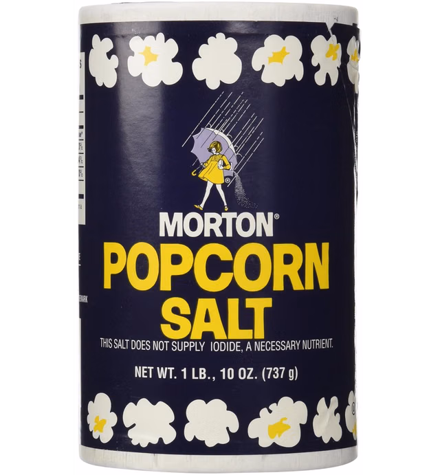 1Lb 10oz Morton Popcorn Salt For Green Salad, Corn on the Cob, French Fries, Nuts