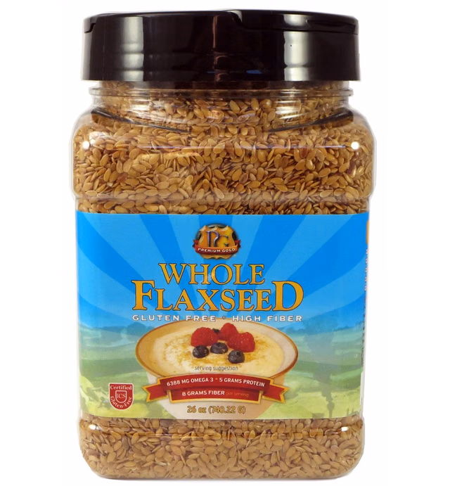 Premium Gold Whole Flax Seed | High Fiber Food | Omega 3 | 26oz