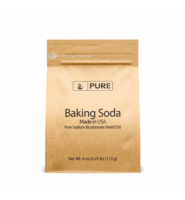 Pure Original Ingredients Sodium Bicarbonate (Baking Soda) (4 oz) Always Pure, No Fillers Or Additives, Eco-Friendly Packaging