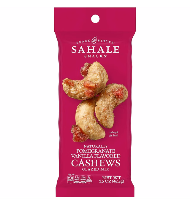 Sahale Snacks Pomegranate Vanilla Flavored Cashews Glazed Mix, 1.5 Ounce (Pack of 9)