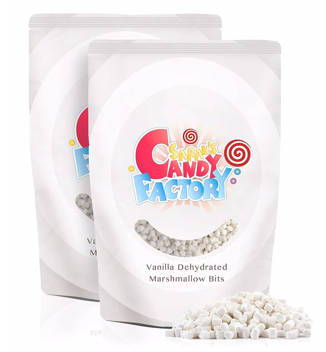 Sarah's Candy Factory Vanilla Mini Dehydrated Marshmallow Bits in Resealable Bag, 2lb