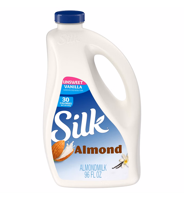 Silk Almond Milk, Unsweet Vanilla, Dairy Free, Gluten Free, Seriously Creamy Vegan Milk with 50% More Calcium than Dairy Milk, 96 FL OZ Bottle