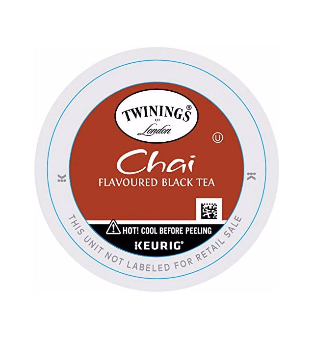 Twinings Chai Flavoured Black Tea K-Cup Pods for Keurig, Naturally Sweet and Savoury Spice Flavours, Caffeinated, 24 Count (Pack of 1)