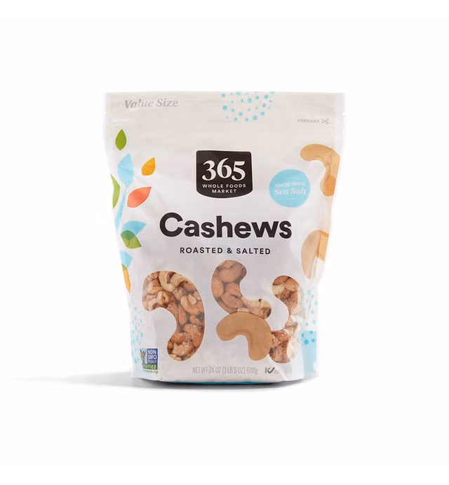 365 by Whole Foods Market, Roasted & Salted Cashews, 24 Ounce