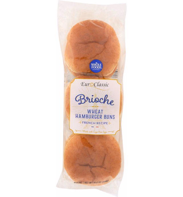 Whole Foods Market Brioche Wheat Hamburger Buns, 6 Ct