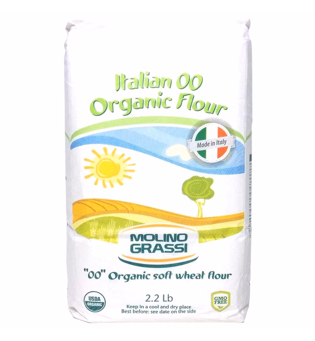 Molino Grassi USDA Organic Italian "00" Soft Wheat Flour - 2.2 lb (2 Pack)