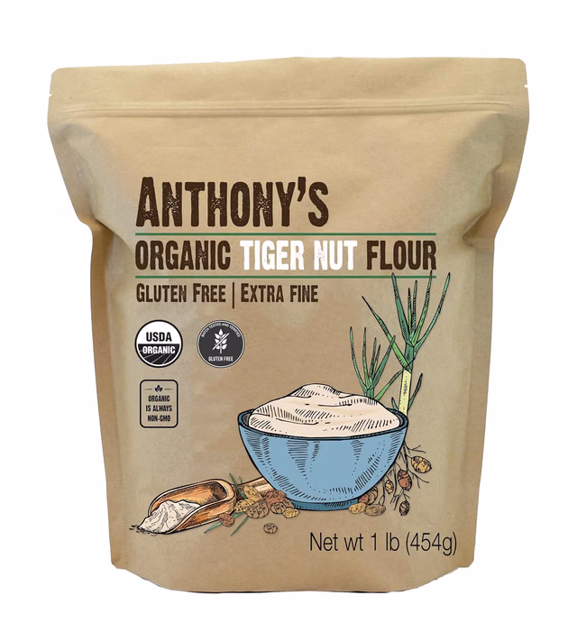 Anthony's Organic Tiger Nut Flour, 1 lb, Gluten Free, Non GMO, Paleo Friendly