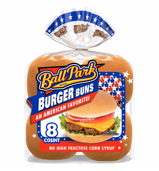 Ball Park Classic Burger Buns, 15 oz, 8 count (Pack of 1)