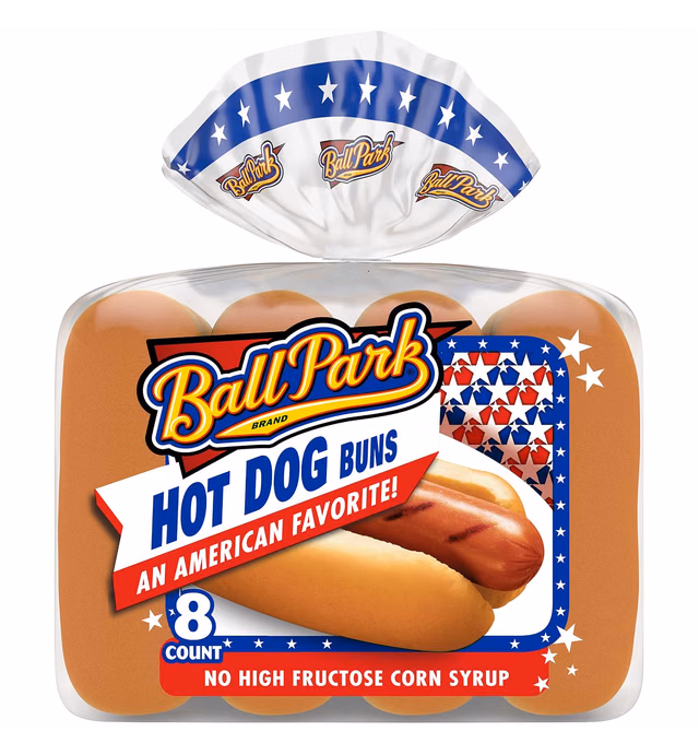 Ball Park Hot Dog Buns, 14oz, 8 count (Pack of 1)