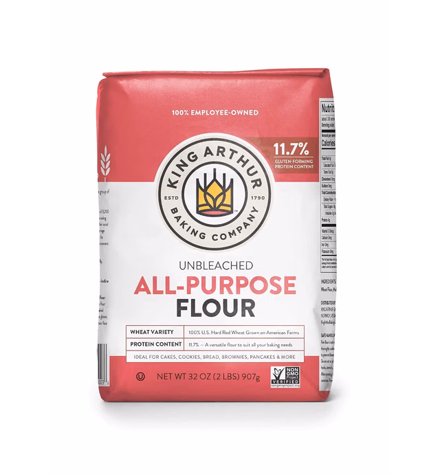 King Arthur, All Purpose Unbleached Flour, Non-GMO Project Verified, Certified Kosher, No Preservatives, 2 Pounds (Pack of 12)