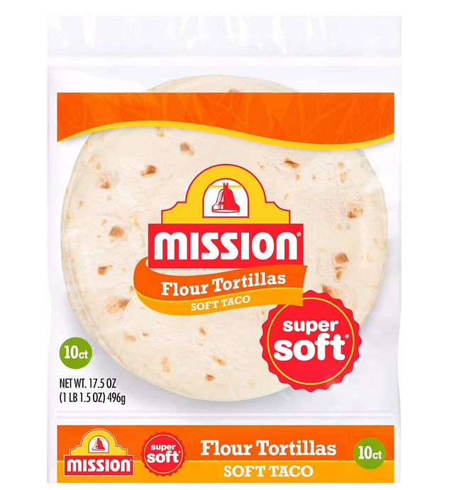 Mission Soft Taco Flour Tortillas, Medium Size, 10 Count, Trans Fat Free