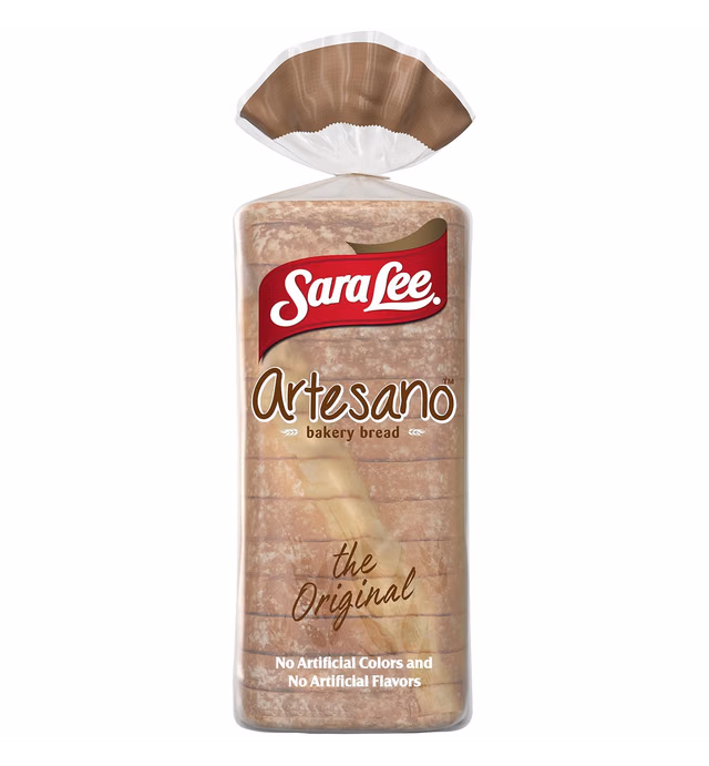Sara Lee Artesano Original Artisan Bread, 20 Oz Loaf Of White Bread Without Artificial Preservatives