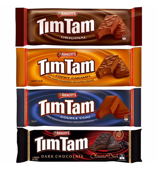 Arnott's Tim Tam Classics (4 Pack) Original, Double Coat, Caramel and Classic Dark