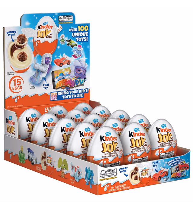 Kinder Joy Eggs, Cream and Chocolatey Wafers with Toy Inside,10.5 oz, Bulk 1 Pack, Packaging May Vary, 15 Eggs