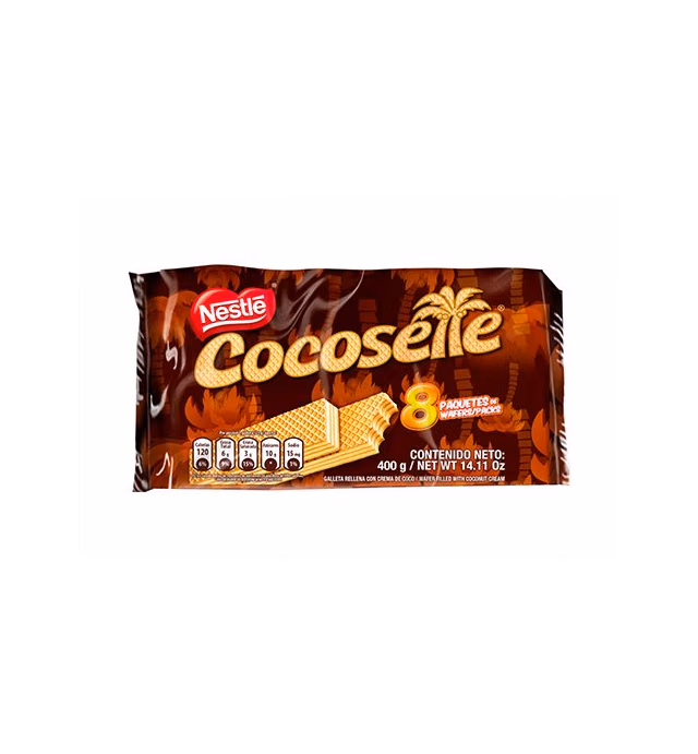 Cocosette - Pack of 8 (400g) - Wafer Cookie Filled with Coconut Cream (50 g. each)