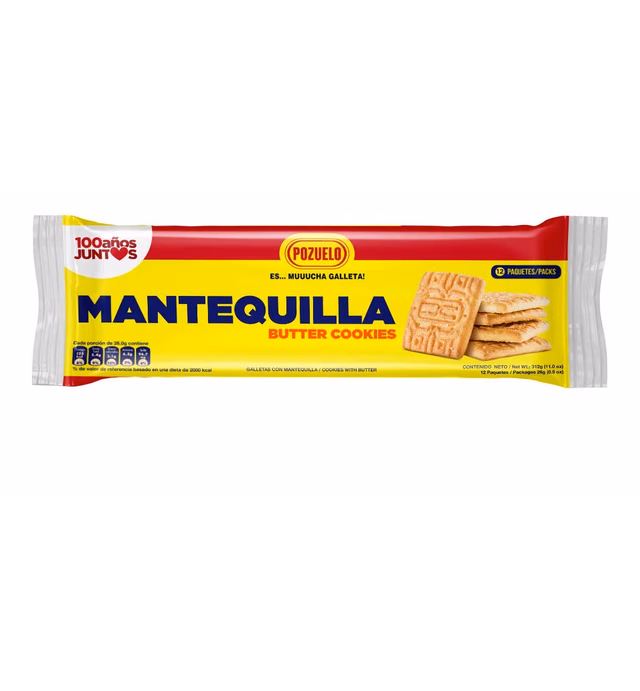 Pozuelo Mantequilla Butter Cookies | Made with Real Butter | Great with Coffee | 11.0 OZ (Pack of 3)