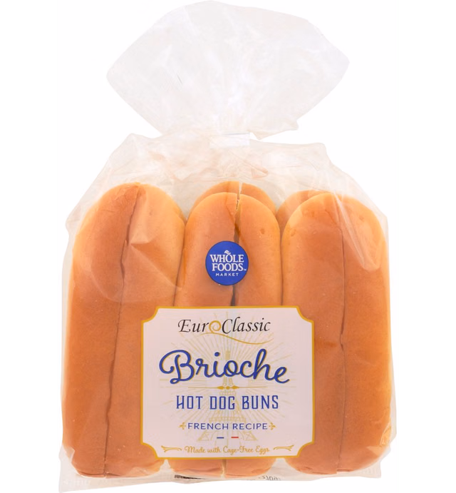 Whole Foods Market, Brioche Hot Dog Buns, 6 Count