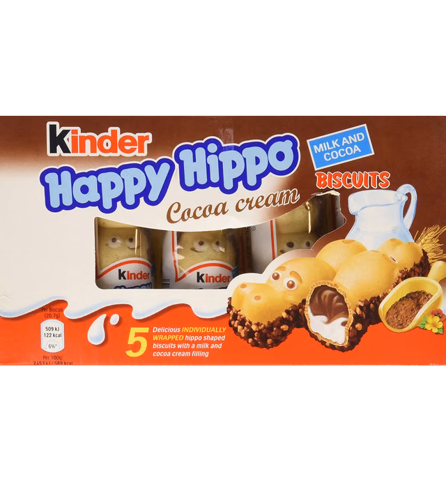 Kinder Happy Hippo - Cocoa, CASE, 10x(20.7g x 5)