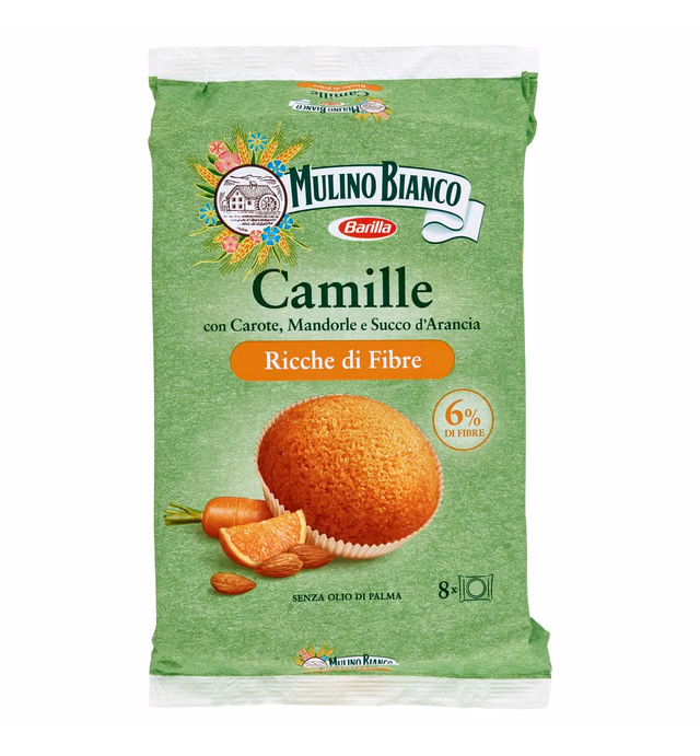 Mulino Bianco: "Camille" Patties with carrots , almonds and orange juice - 10.72 Oz (304g) [ Italian Import ]