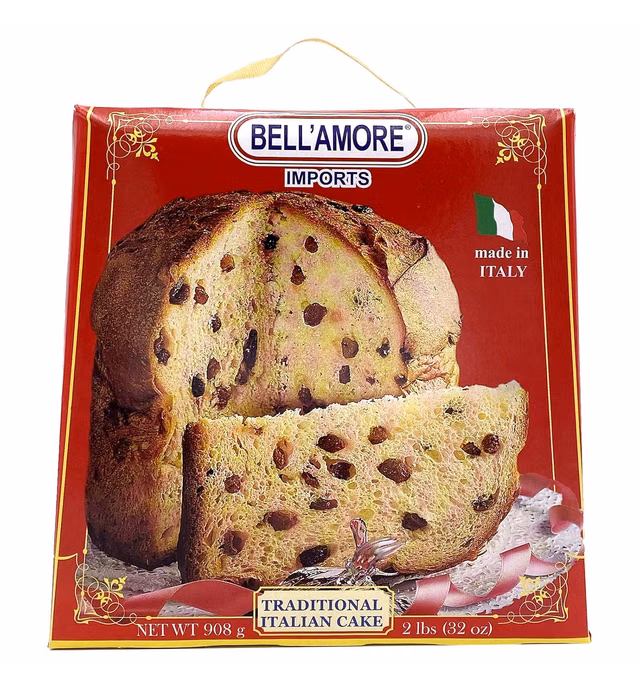 Traditional Italian Panettone Bread 2lbs | Imported from Italy | Italian Cake with Raisins and Dried Candied Orange Peels