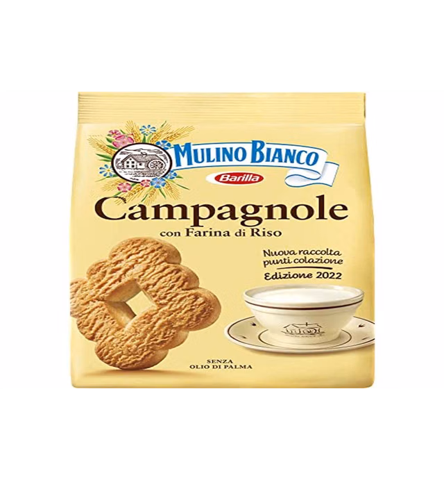 Mulino Bianco: "Campagnole" Shortbread cookies with cream of rice milk and rice flour - 24.69 Oz (700g) [ Italian Import ]