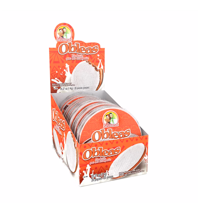Obleas with Cajeta Family Display pack 20 pieces Las Sevillanas