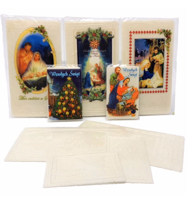 Set of 20 Polish Christmas Wafers Oplatki (12 Large & 8 Small)