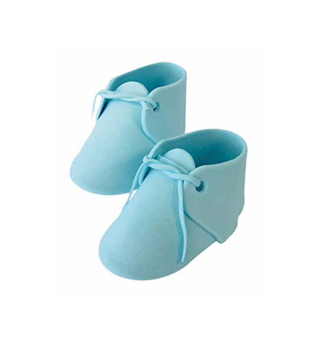 Pme Cake Icing Handcrafted Sugar Sugarcraft Decoration Topper - Baby Bootee Blue