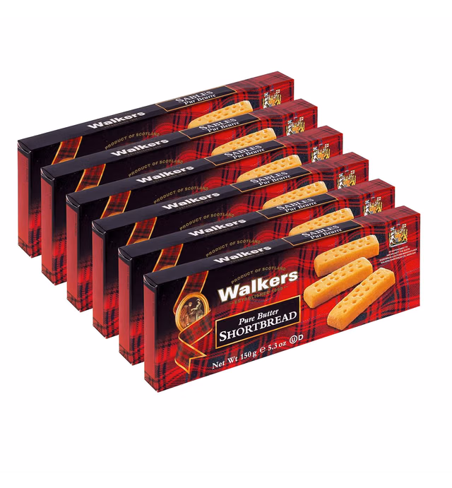 Walker's Shortbread Fingers, Pure Butter Shortbread Cookies, 5.3 Oz (Pack of 6)