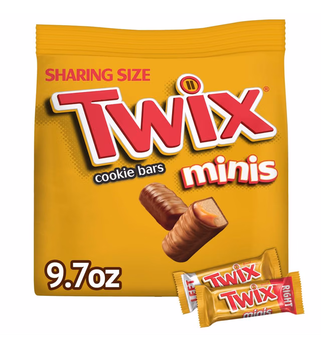 TWIX Caramel Minis Size Chocolate Cookie Bar Candy 9.7-Ounce Bag (Package May Vary)