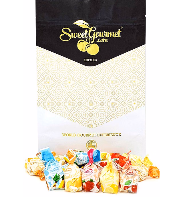 SweetGourmet Arcor Fruit Filled Assorted Bon Bon Hard Candy | 1 Pound