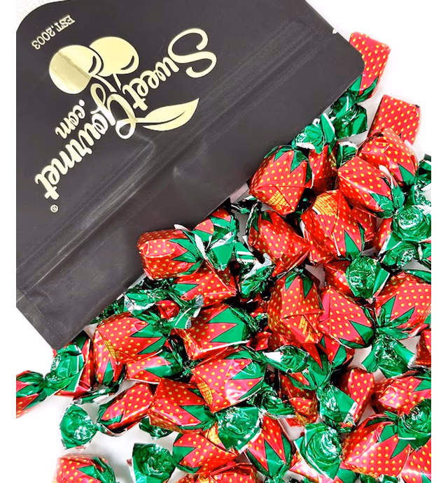 SweetGourmet Arcor Strawberry Bon Bons Buds Filled Hard Candy | 2 Pounds