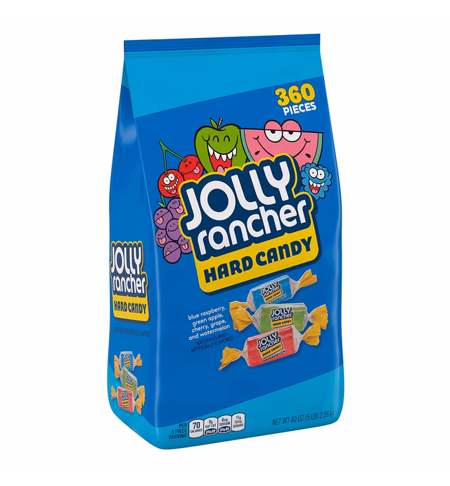 JOLLY RANCHER Assorted Fruit Flavored Candy Bulk Bag, 5 lb (360 Pieces)
